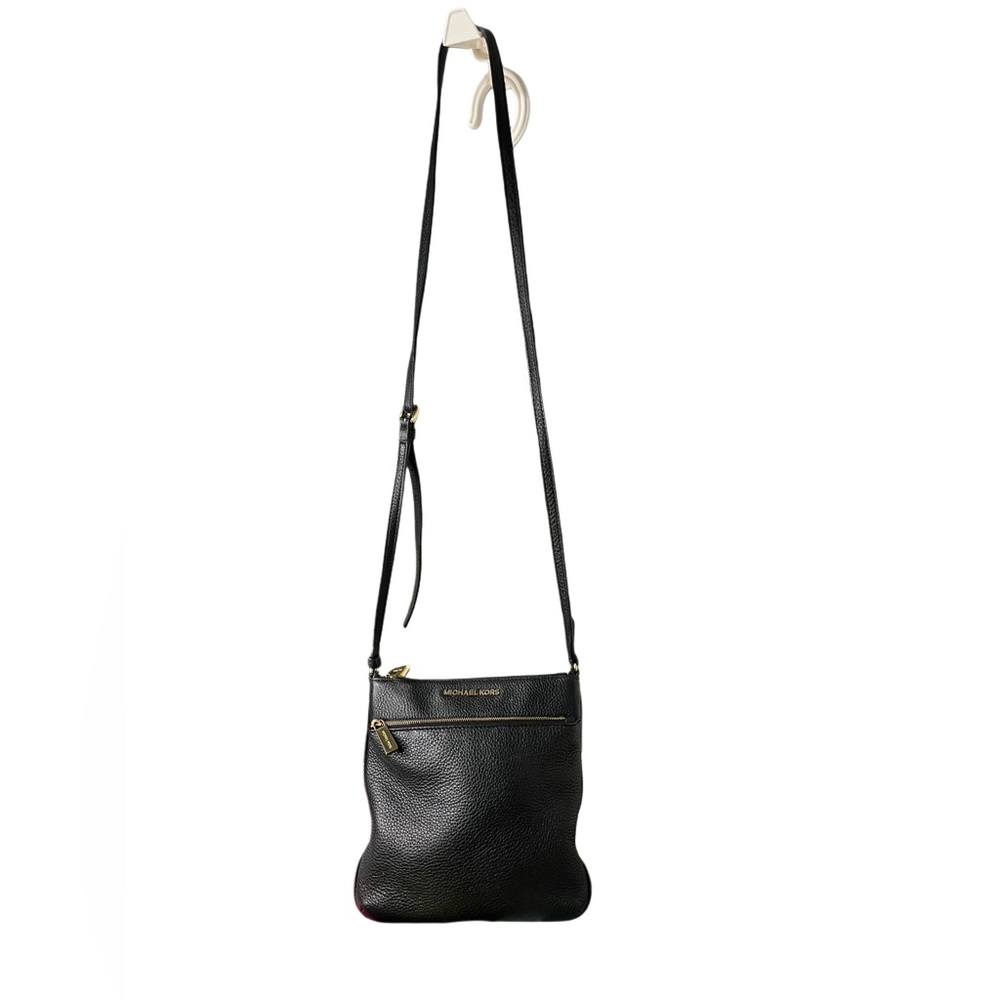 Michael Kors pebbled Faux Leather Black Crossbody Bag GUC - Picture 2 of 16